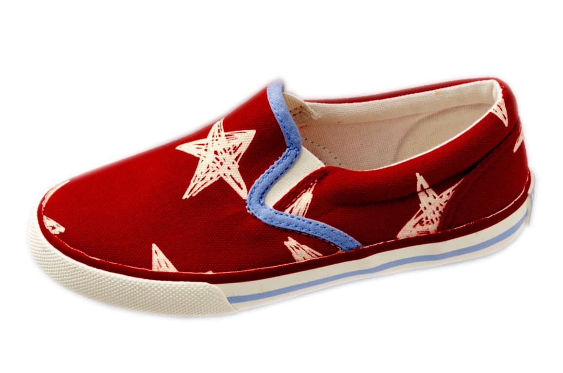 Mini Boden Canvas Pull-On Star Sneakers in Red