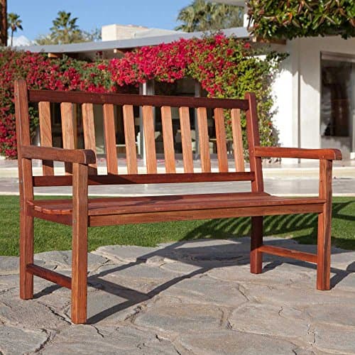 Outdoor Wood Bench, Constructed From Durable Red Shorea