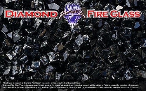 Black Nugget - Diamond Fire Pit Fireplace Glass - 5 Lbs