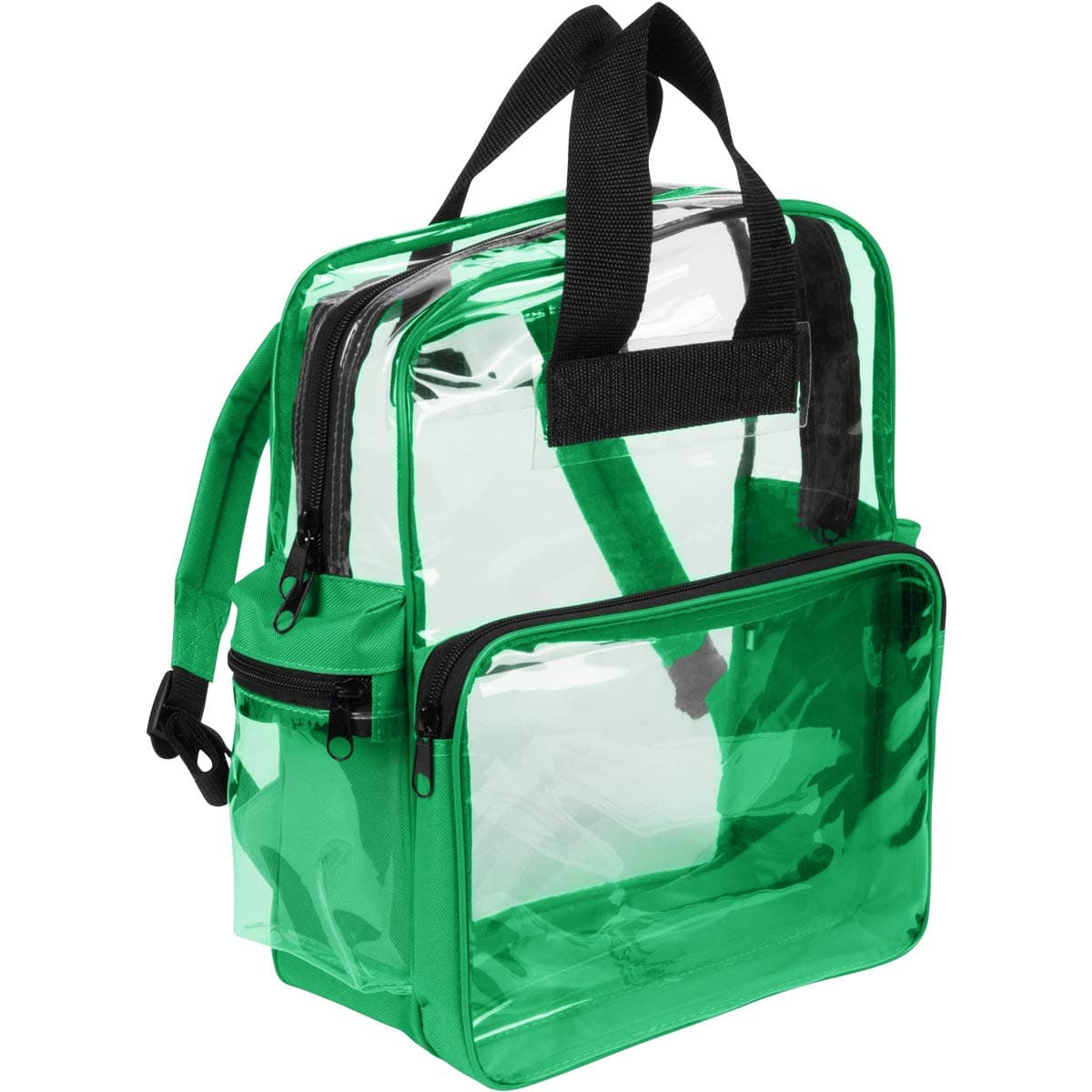 Clear Backpack - See Through Daypack Clear Backpacks in Forest Green