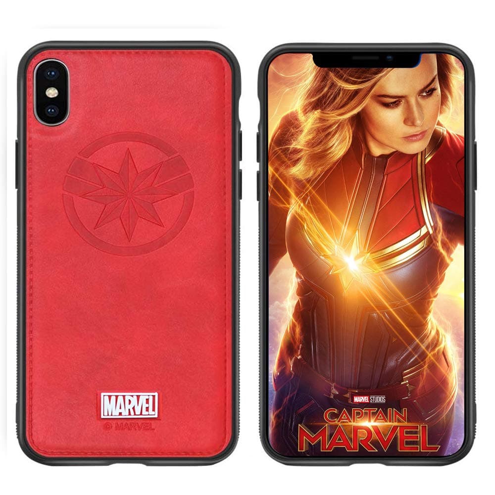 Marvel Avengers Leather Case Designed for iPhone Xs MAX, Captain Marvel Protective Phone Case
