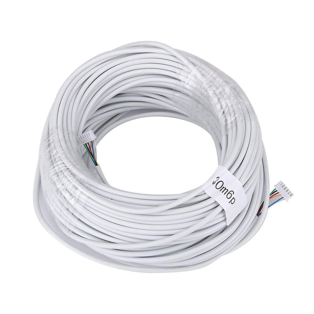 MAOTEWANG 30M 2.546P 6 Wire Cable for Video intercom/Video Door Phone doorbell Cable/Wired Intercom Cable