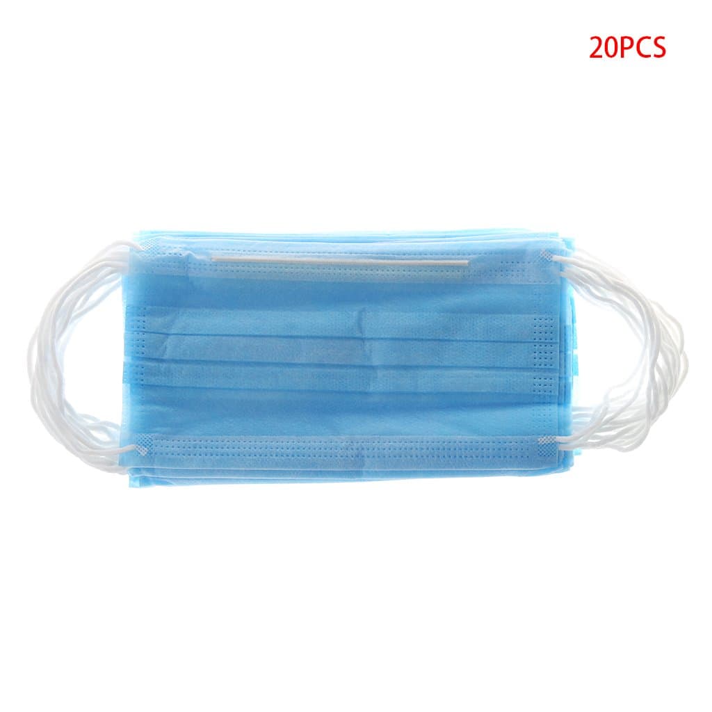 Xurgm 20 Pack Disposable Elastic Ear Loop Face Masks Breathable Dust Filter Masks Mouth Cover Masks