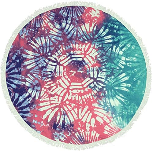 VASTING ART Large Round Beach Towels Quick Drying Lightweight Smooth-Touching Colorful Tapestry 60'' x 60'' for Beach Swimming Travel Camping Picnic Wall Decor