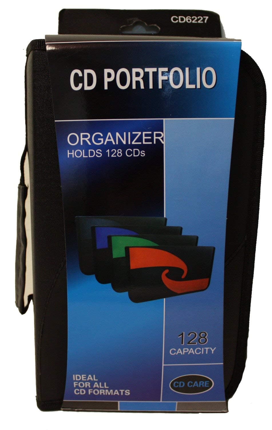 128 Capacity CD Storage Wallet Case Organizer - Ideal for All CD Formats - CD Portfolio - Multicolor