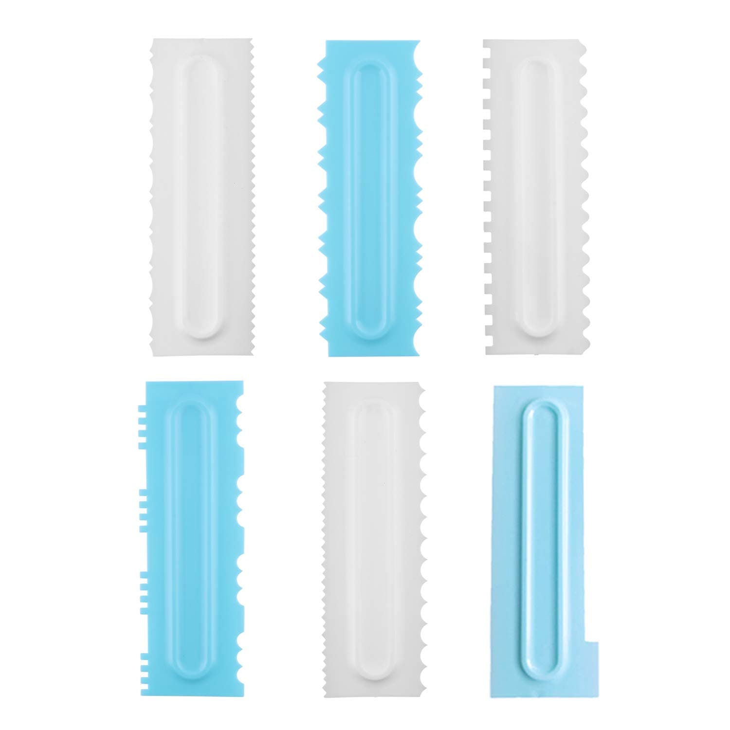 Plastic Cake Scraper Comb Icing Smoother for Cake Edge Cake Decorating Tool 6pcs