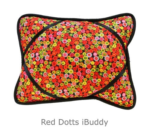 iBuddy - Red Dotts - 14 ½" x 11 ½" - iPad &amp; Tablet Holder Pillow For iPad, Nook HD+, Samsung Galaxy Tab 10.1 &amp; Google Nexus 10. Fits the larger Electronic Readers, similar to the iPad.