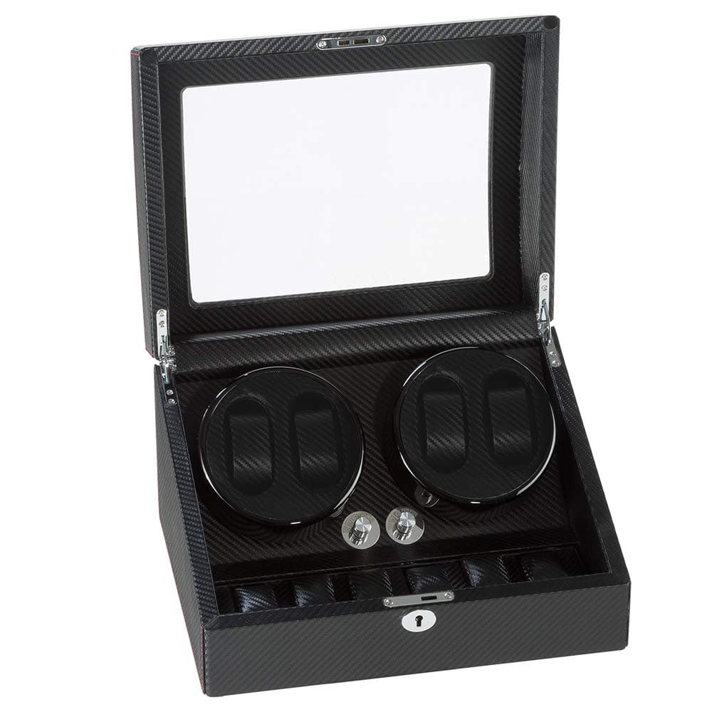 Watch Winder for Automatic Watch with Extremely Quiet Mabuchi Motor and Dual Power Supply