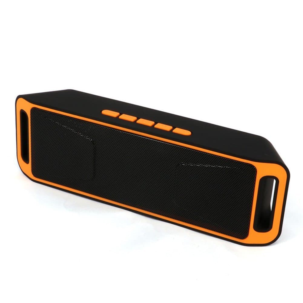 Sicneka Bluetooth 4.0 Portable Wireless Speaker TF USB FM Radio Built-in Mic Dual Speaker Bass Sound Subwoofer - Orange