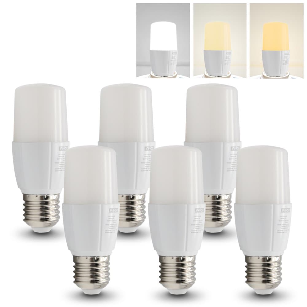 VINGO® 6X E27 8W LED Candle Light Bulb Lamp Dimmable Cold White and Warm White 3 in 1 Color Change Bulb Dimming without Dimmer Illuminant Spot Sparlampe Energy Saving Lamp Candlelights Replaces Halogen Lamp Color Changing