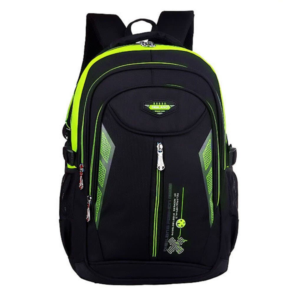 Student School Backpack for Boys for Kid Child Student School Bookbag Outdoor Daypack (Black Green)
