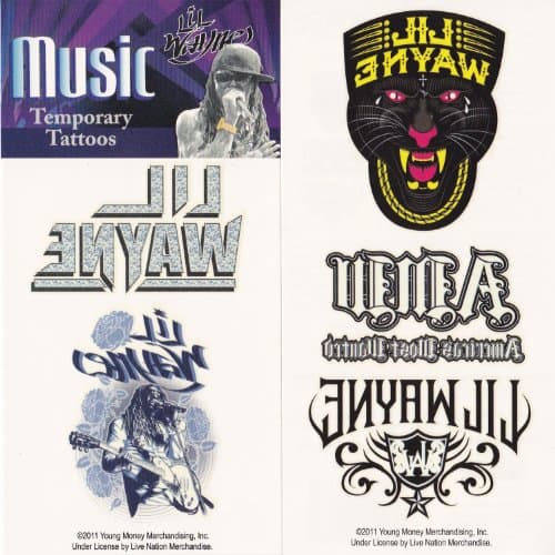 Lil Wayne Temporary Body Tattoos