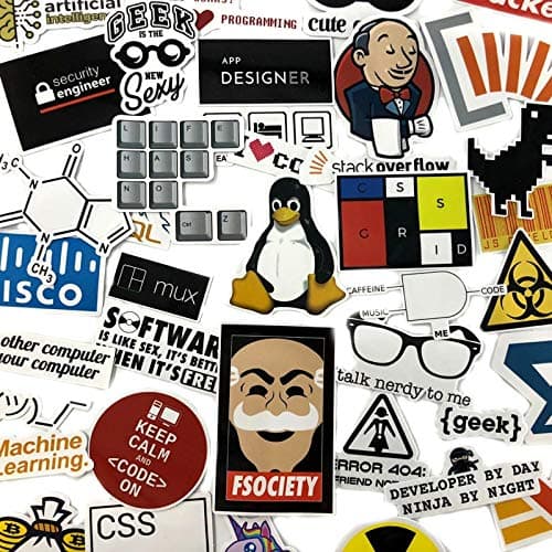 yunkanda 40 Pcs/Set Sql Programming Stickers Geek Hacker Bitcoin Developer Language App Logo For Laptop Luggage Car Toy Moto Stickers