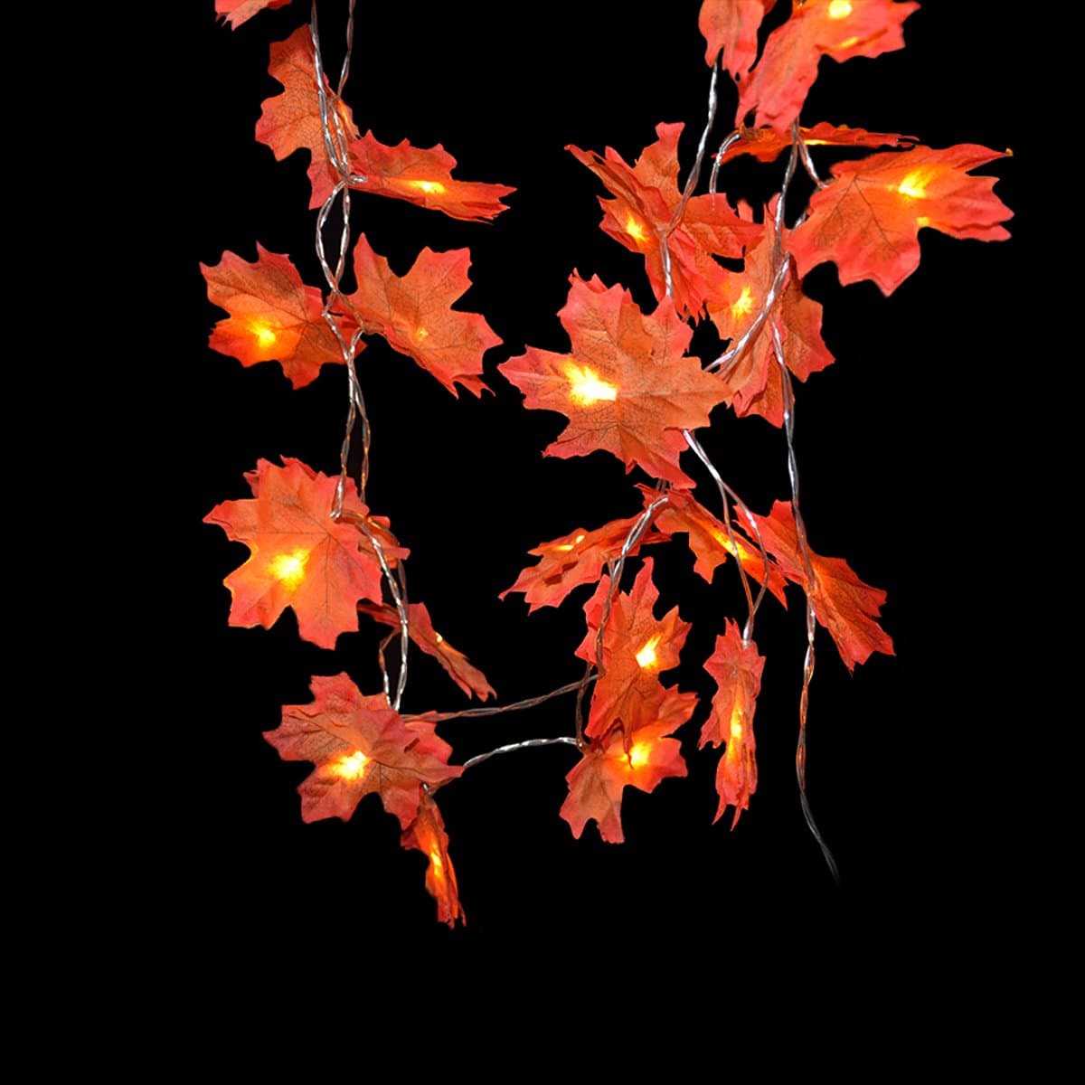 Juday 9.8 Feet 30 LED Maple Leaf Decorations Lighted Party Supplies (M)