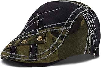 M MOACC Men Beret Hat Cotton Buckle Adjustable Newsboy Hats Cabbie Gatsby Cap Flat Driving Caps