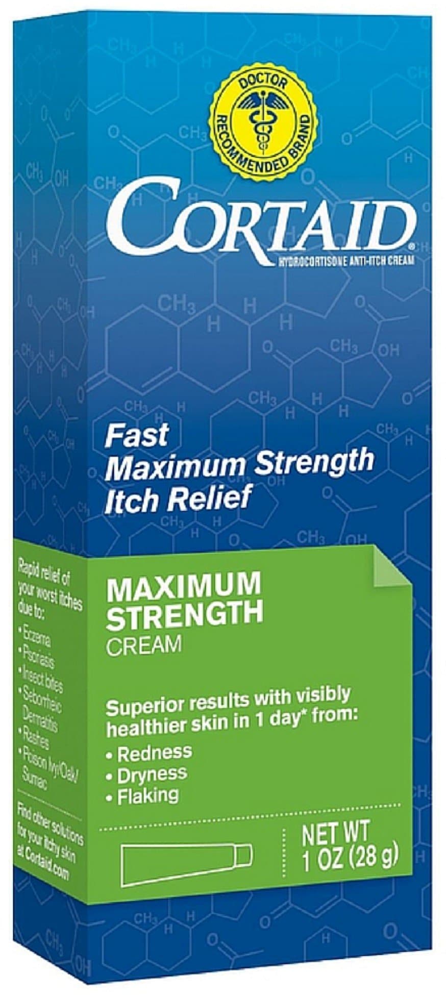 CORTAID Fast Maximum Strength Itch Relief Cream 1 oz (Pack of 4)