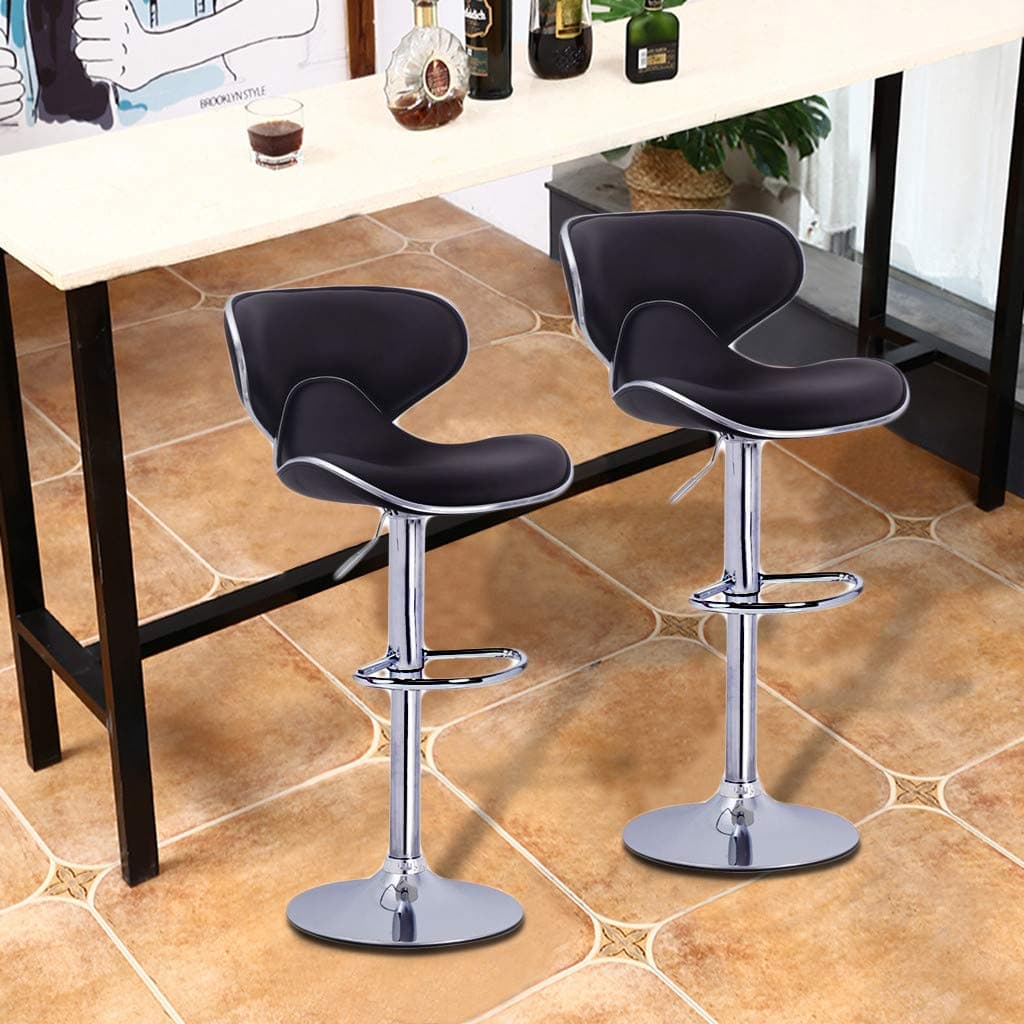 Eoeth Set of 2 Leather Adjustable Bar Stools Counter Height Swivel Stool Computer Chair Bar Chair Lift Chair High Chair