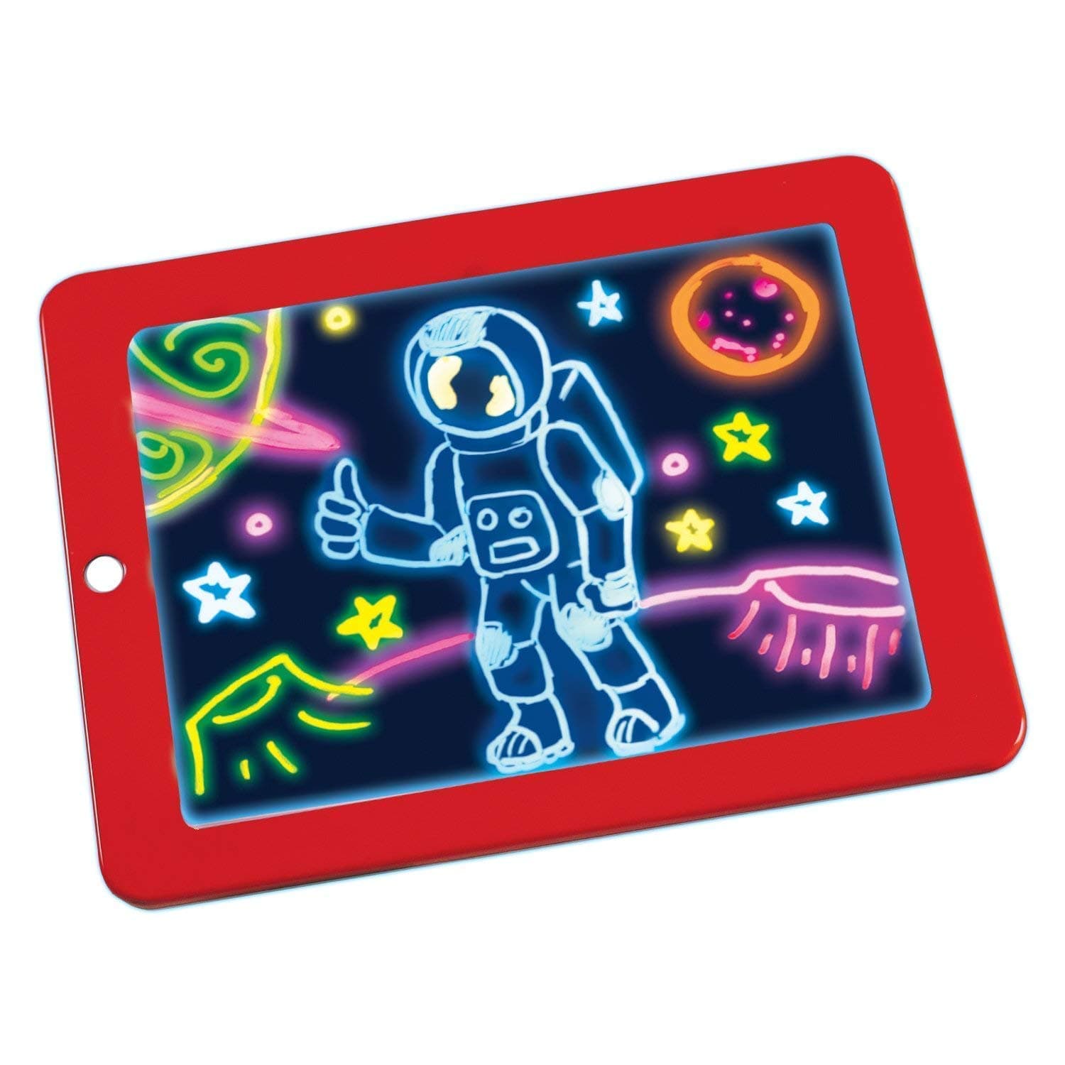 QERINKLE® Magic Sketch Drawing Pad | Light Up LED Glow Board | Draw, Sketch, Create, Doodle, Art, Write, Learning Tablet | Includes 3 Dual Side Markers, 30 Stencils and 8 Colorful Effects for Kids
