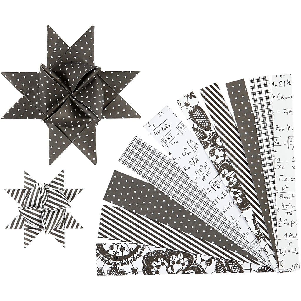 Vivi Gade 15 Plus 25 mm/ 45 Plus 86 cm Paris Design Assorted Weaving Paper Strips, Pack of 60