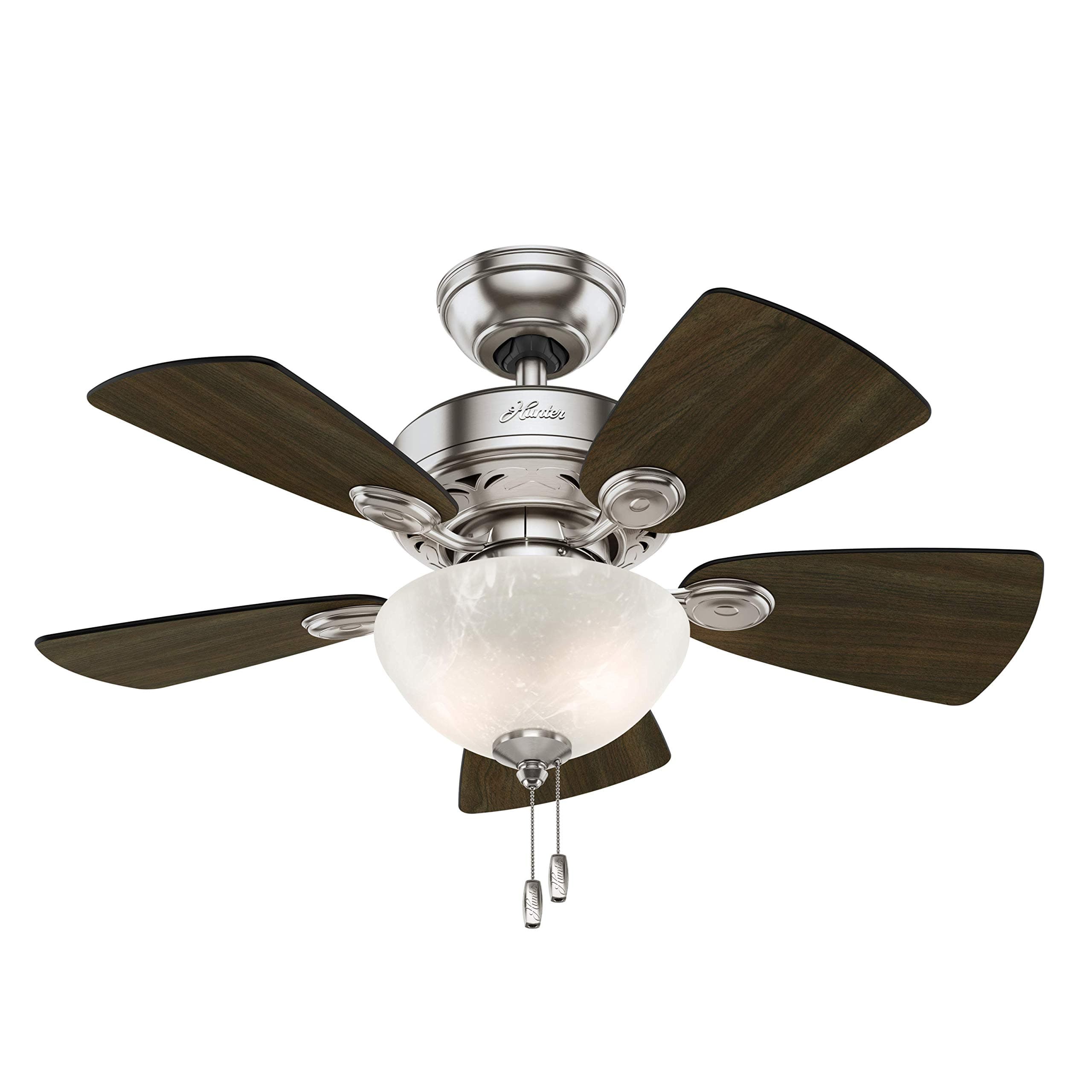 34" Watson Petal Shape Blades Ceiling Fan with Table Lamp (Brushed Nickel)