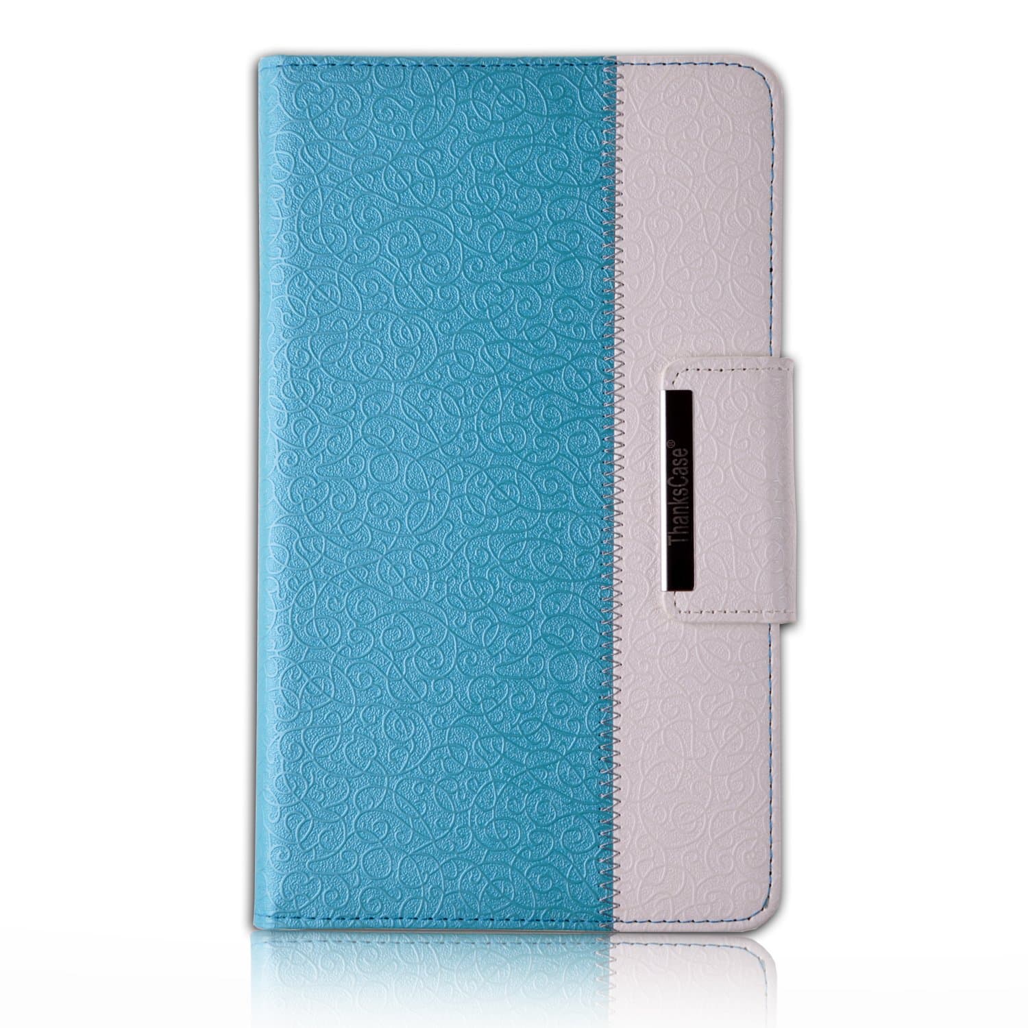 Thankscase Samsung Galaxy Tab S 8.4 Rotating Case with a Bonus Screen Protector, Cover with Hand Strap with Smart Cover Function,Slim Lightweight Wallet Case for Samsung Galaxy Tab S 8.4 .(Teal Blue)