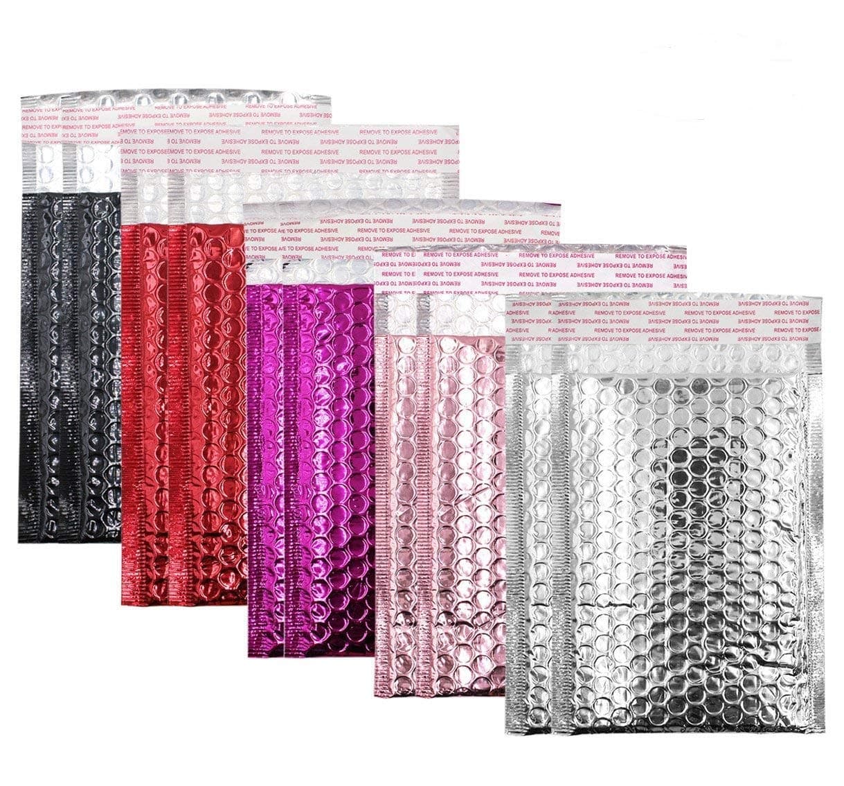 10 Pack Poly Bubble Mailers,Aimeio Metallic Self Seal Padded Envelops for Shipping,Assorted Colors,6x8 Inch