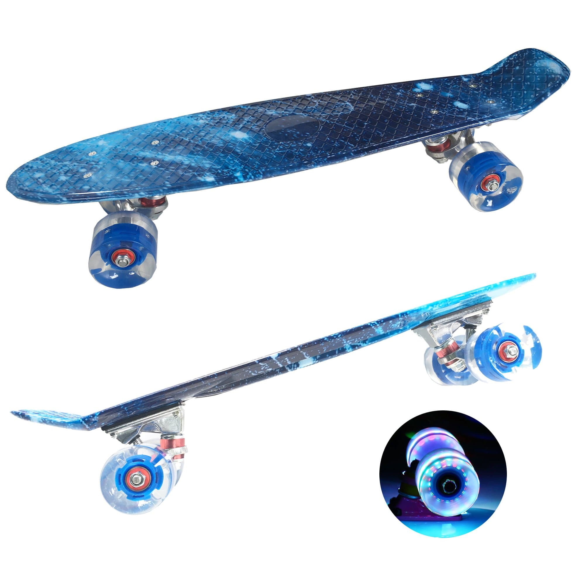DreamFire Light UP Penny Board Complete Plastic Skateboard Glow in The Dark for Boys Girls Kids Youths Beginners 22 Inch