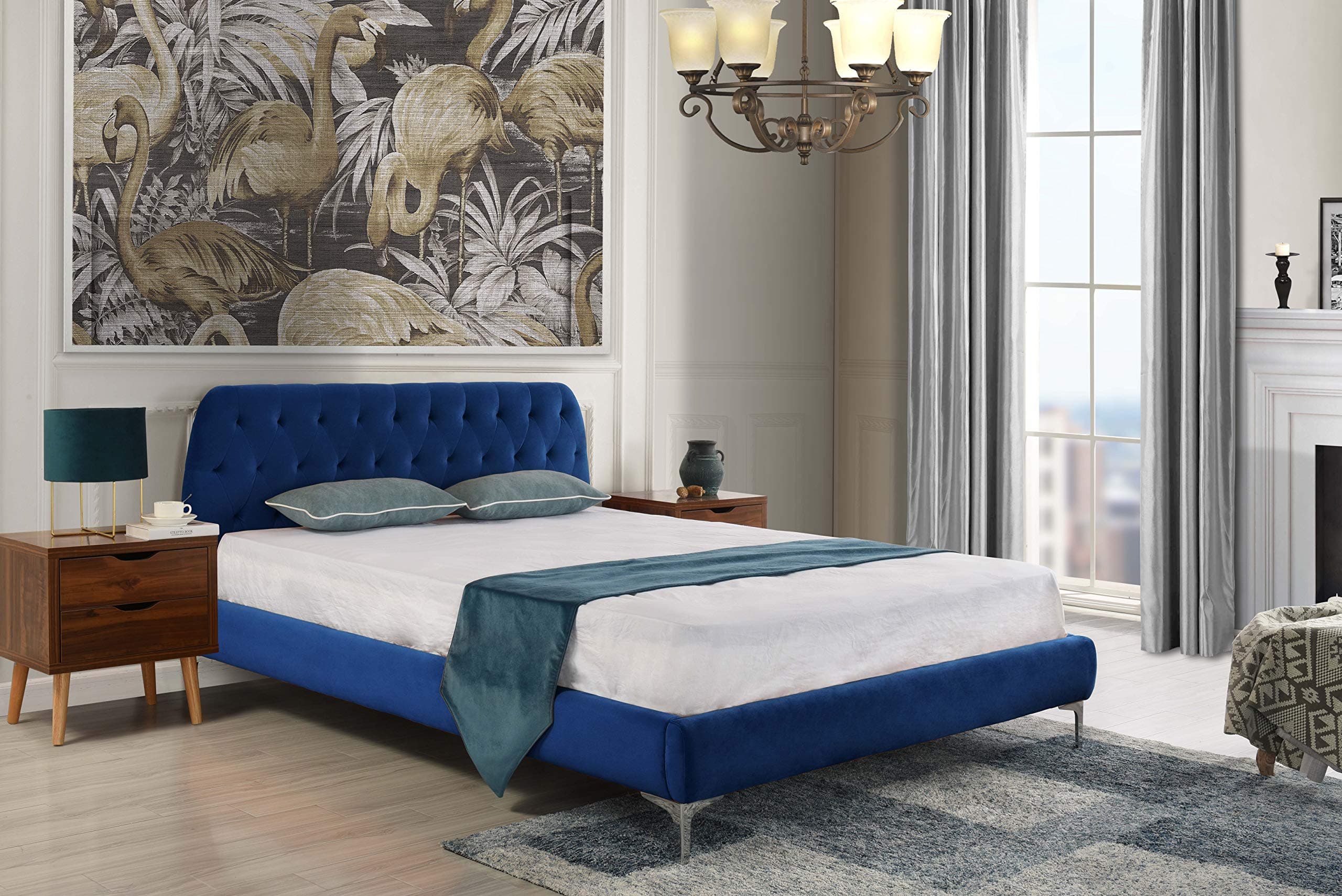 Casa Andrea Middle Platform, Queen, Navy Blue