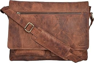 VALENCHILeather Messenger Bag For Men, Women-14 Laptop Messenger Briefcase & Shoulder Bag-Office, Work, College, Casual