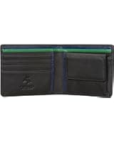 Visconti Bond BD10 Mens Black with Multi Color Soft Thin Leather Bifold Wallet
