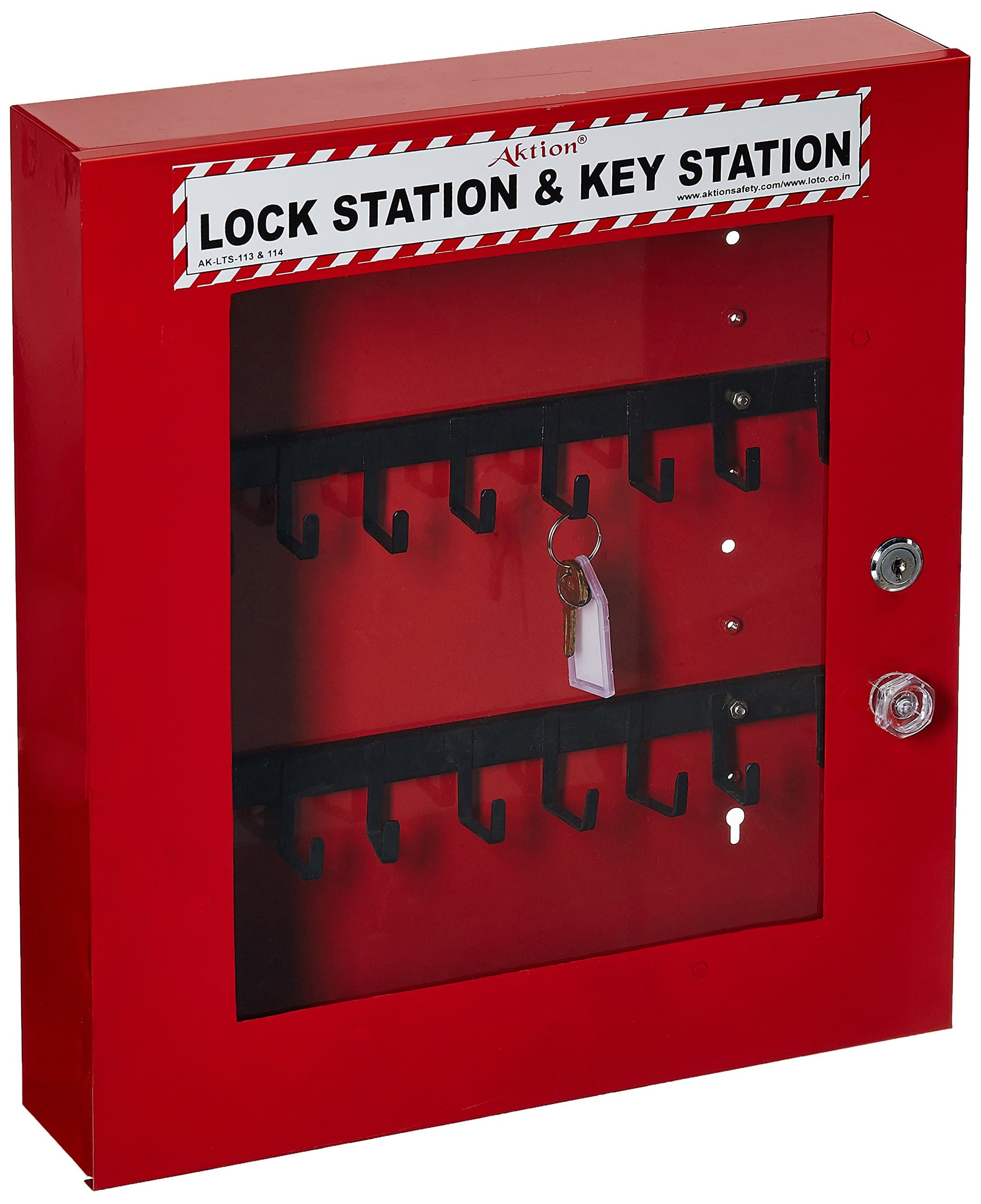 Lockout Station Ak-Ls-114 Hanger For Keys Front Side - Size 17 X 15 X 3 Inch, Red (Pack Of 1)