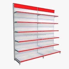 Lukia Slotted Channel Rack Adjustable Iron Rack for Kitchen, Supermarket, Shops and Book Shelf (Wall Rack 7 FEET X 3 FEET) 6 Shelves (Set of 2)