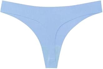 Women's Seamless Thongs Briefs No Show Low Waist Comfy Bikini Underwear Breathable Panties Underpant for Women