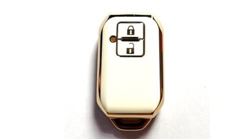 Guance 3d Desgin (White) key Shell For key cover and keyring compatible Compatible with Baleno, Grand Vitara, XL6, Swift, Brezza, Celerio, Ignis, Ertiga, Dzire, Fronx, Urban Cruiser, Glanza, Hyryder (White,1 Pcs)