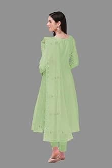 Trendmalls Women's Cotton Embroidery Salwar Suit Set Kurta Pant with Dupatta