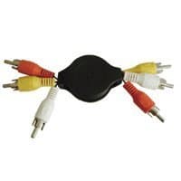 5ft RCA x 3 (audio/video) Retractable Cable - Distributed by NAC Wire and Cables