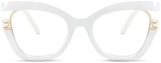 AOOLIA Oversized Cat Eye Reading Glasses for Women, Retro Stylish Blue Light Blocking Reader, Anti-fatigue Computer Glasses