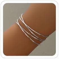 Women's 18k Gold Plated Arm Cuff Bracelet - Minimalist Silver Upper Arm Cuff for Cool