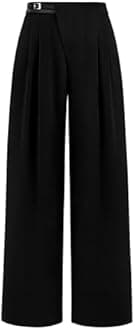 PRETTYGARDEN Women's Wide Leg Dressy Pants High Waisted Fashion Business Casual Work Office Trousers Palazzo Pant