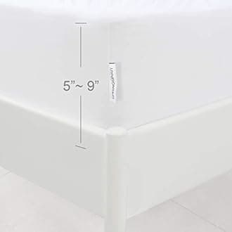 Twin Size Box Spring Cover with Smooth and Elastic Woven Fabric, Alternates for Bed Skirt, Wrinkle & Fading Resistant, Washable, Dustproof, White, 2 Pack