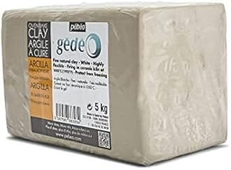 Pebeo 766303 White Oven Bake Clay, Fire in Ceramic Kiln at 1050 ° C, 5 kg, 18 x 13.6 x 11.4 cm