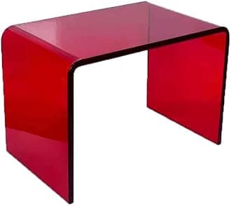 Let's Make Memories Acrylic Coffee Table, Bedroom Nightstand - Acrylic Side Table, Home Desk Red 320x230x235mm