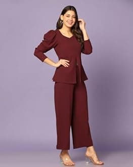 Leriya Fashion Womens LF-W1805&TR861 Co Ord Set for Women | Co Ord Set for Women Stylish | Festive Co Ord Set for Women | Travel Co Ord Set for Women | Full Sleeve Women Co-ord set (pack of 2)