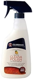 Guardsman Clean & Polish For Wood Furniture - Lemon Fresh - 16 oz - Silicone Free, UV Protection - 461300