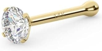 - EternalDia IGI Certified 14K Gold Diamond Nose Studs for Women Men | 20 Gauge Ball Diamond Nose Rings | 1.5mm to 3 mm Nose Piercing Studs | Body Piercing Jewelry in I-J Color, I2-I3 Clarity