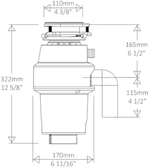 Lefton 33"x22" Single Bowl Stainless Steel Kitchen Sink KS2206L with 1/2 HP Continuous Feed Garbage Disposal LGD-513