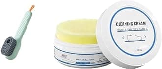 SHOPARAM (pack of 2 White Shoe Cleaning Cream, Shoe Cleaning Kit Shoe Cream with Sponge Shoes Whitening Cleansing Sneaker Cleaner Stain Remover Cream for Shoe_N1