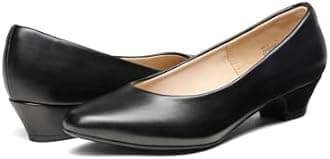 DREAM PAIRS Women's Mila Low Chunky Heel Pump Shoes