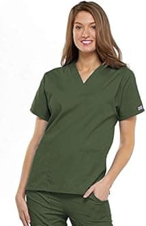 Cherokee Scrub set for women Traditional Fit Dolman Sleeve, V-neck Top 4700 Natural Rise Flare Leg Drawstring Pant 4101