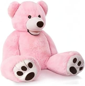 MorisMos Giant Teddy Bear, 39inch Large Stuffed Animals with Big Footprints Plush Stuffed Bears Gifts for Kids, Pink